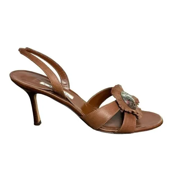 Oscar De La Renta leather heels - Picture 4 of 11